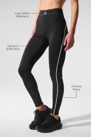 Airlift High-Waist Suit Up Legging - Black/White at Alo Yoga